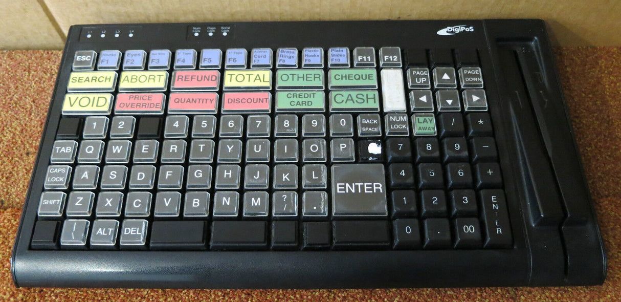 DigiPos Pc-Pos Black Keyboard CID-AM-KM128A-RA-002 P/N: 24852 EPOS