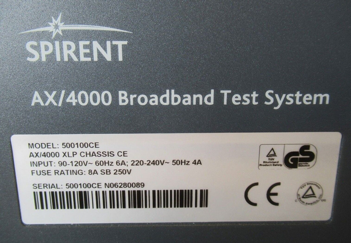 Spirent AX/4000 Broadband Test System 500100CE 500105 401325 500002CE 401324CE
