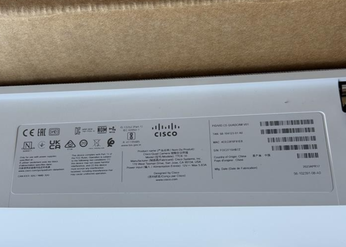 New Cisco Webex CS QUADCAM V01 TTC8 10 Speaker Tracking Conference Bar4