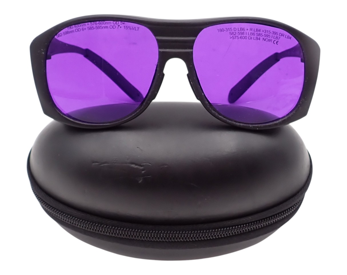 Laser Physics 190400nm + 576600nm OD6+ Laser Safety Glasses  Goggles Purple0