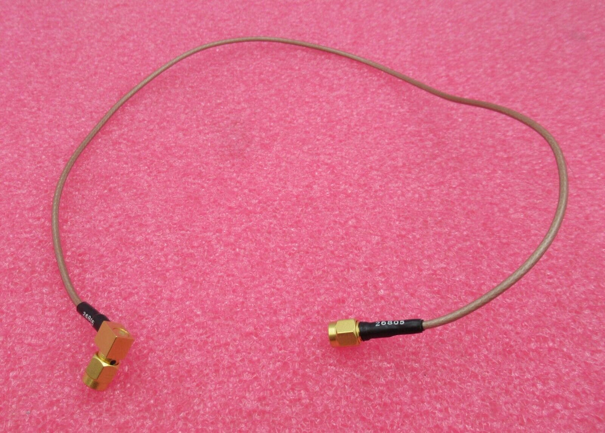 SMA-Stecker gerade auf SMA-Stecker rechtwinklig, 500 mm, braunes Koaxial-HF-Kabel