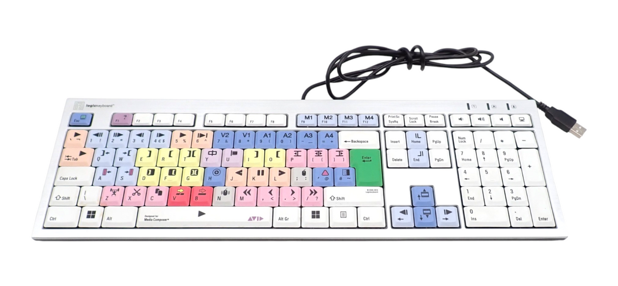 Logickeyboard ESK7599 Window Avid Video Media USB Composer UK QWERTY Keyboard0
