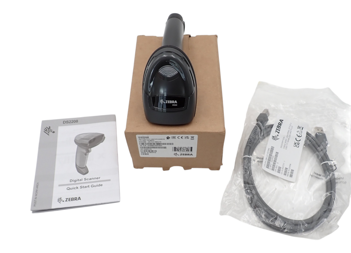 New Zebra DS2208 DS2208 SR7U2100AZW USB Corded Handheld Imager Barcode Scanner0