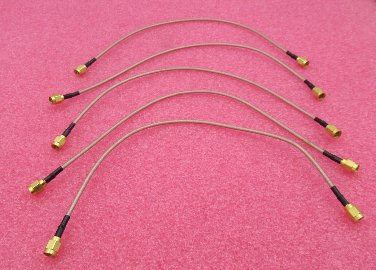 5 x SMA-Stecker gerade - SMA-Stecker gerade 300 mm braunes Koaxial-HF-Kabel