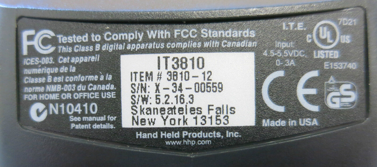 Lecteur de codes-barres à imageur linéaire portatif Honeywell HHP IT3810