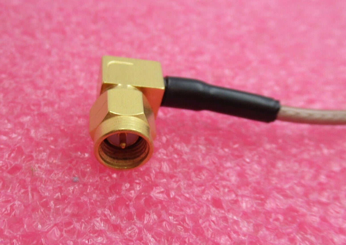 SMA-Stecker gerade auf SMA-Stecker rechtwinklig, 500 mm, braunes Koaxial-HF-Kabel