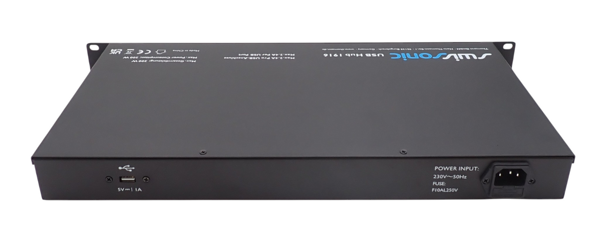 Swissonic USB Hub 1916 1U 19" 1x USB-B 3.0 And 16x USB-A 3.0 with status LED2