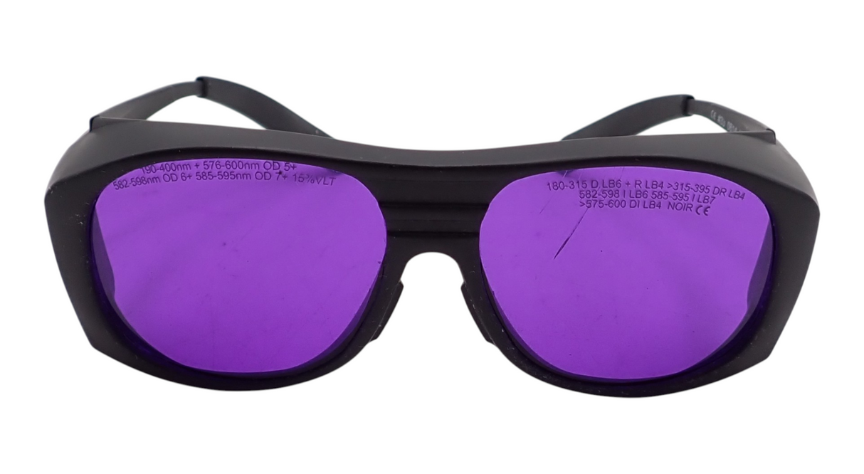 Laser Physics 190400nm + 576600nm OD6+ Laser Safety Glasses  Goggles Purple6