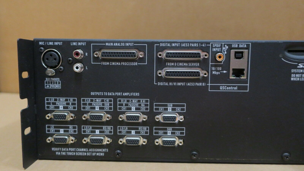 QSC DCP 100 Digital Cinema Prozessor Booth Monitor Crossover EQ DSP Rackmount