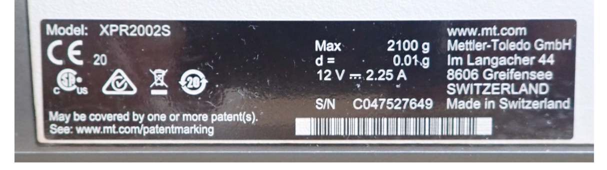 Mettler Toledo XPR2002S Precision Lab Balance Scale 2.1kg 0.01g Touchscreen12
