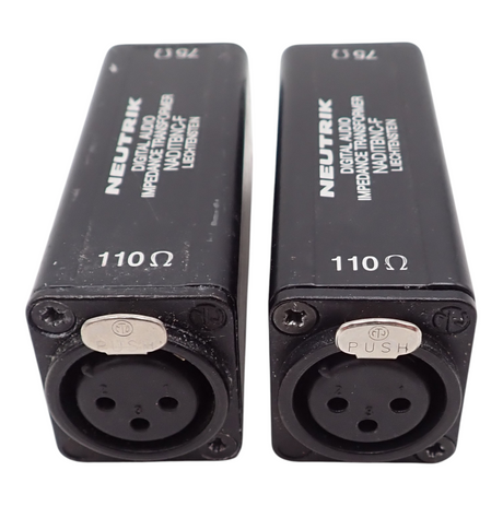 2 x Neutrik NADITBNC-F 110 to 75 Ohm Digital Audio Impedance Transformer0