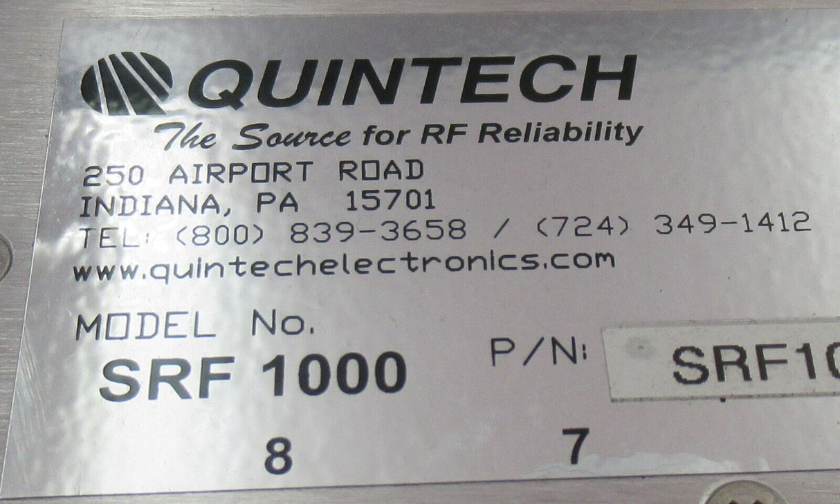 Quintech SRF 1000 Steuerschnittstelle D-9 Stecker Breitband RF Relaisschalter Satellit
